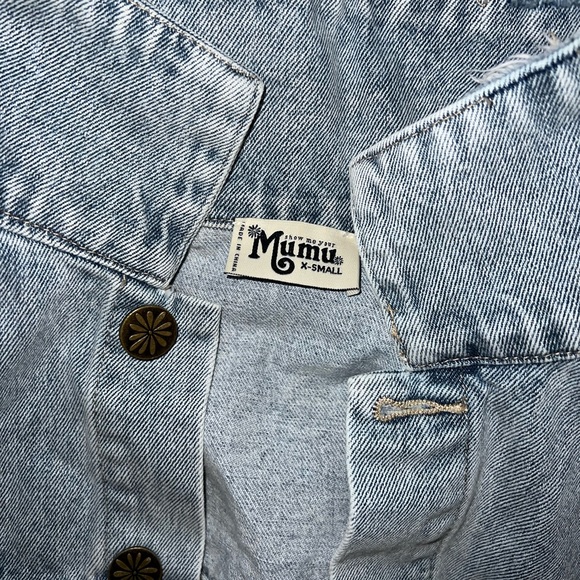 Show Me Your Mumu Dover Denim Jean Bride Jacket Oversized Bachelorette XS - Picture 6 of 6